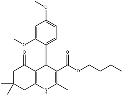 butyl 4-(2,4-dimethoxyphenyl)-2,7,7-trimethyl-5-oxo-1,4,5,6,7,8-hexahydro-3-quinolinecarboxylate 化学構造式