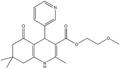 2-methoxyethyl 2,7,7-trimethyl-5-oxo-4-(3-pyridinyl)-1,4,5,6,7,8-hexahydro-3-quinolinecarboxylate Structure