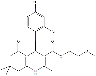 2-methoxyethyl 4-(2,4-dichlorophenyl)-2,7,7-trimethyl-5-oxo-1,4,5,6,7,8-hexahydro-3-quinolinecarboxylate Struktur