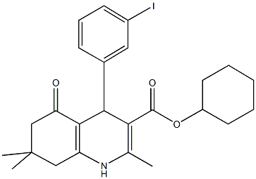 cyclohexyl 4-(3-iodophenyl)-2,7,7-trimethyl-5-oxo-1,4,5,6,7,8-hexahydro-3-quinolinecarboxylate Struktur