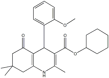 cyclohexyl 4-(2-methoxyphenyl)-2,7,7-trimethyl-5-oxo-1,4,5,6,7,8-hexahydro-3-quinolinecarboxylate 结构式