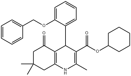 299451-06-2 cyclohexyl 4-[2-(benzyloxy)phenyl]-2,7,7-trimethyl-5-oxo-1,4,5,6,7,8-hexahydro-3-quinolinecarboxylate