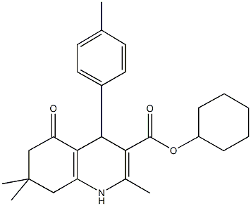 cyclohexyl 2,7,7-trimethyl-4-(4-methylphenyl)-5-oxo-1,4,5,6,7,8-hexahydroquinoline-3-carboxylate Structure