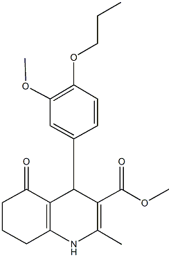 methyl 2-methyl-4-[3-(methyloxy)-4-(propyloxy)phenyl]-5-oxo-1,4,5,6,7,8-hexahydroquinoline-3-carboxylate Struktur