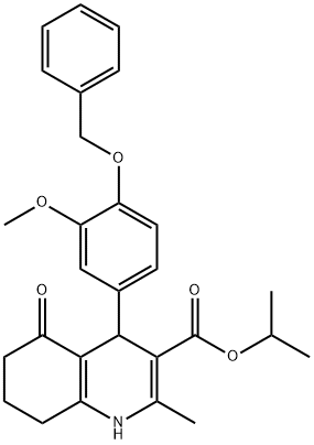 1-methylethyl 2-methyl-4-{3-(methyloxy)-4-[(phenylmethyl)oxy]phenyl}-5-oxo-1,4,5,6,7,8-hexahydroquinoline-3-carboxylate,299451-92-6,结构式