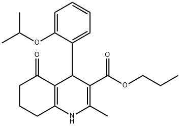 propyl 2-methyl-4-{2-[(1-methylethyl)oxy]phenyl}-5-oxo-1,4,5,6,7,8-hexahydroquinoline-3-carboxylate 结构式