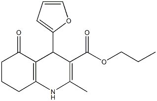 propyl 4-(2-furyl)-2-methyl-5-oxo-1,4,5,6,7,8-hexahydro-3-quinolinecarboxylate Structure