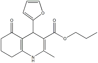 propyl 4-(2-furyl)-2-methyl-5-oxo-1,4,5,6,7,8-hexahydro-3-quinolinecarboxylate Struktur