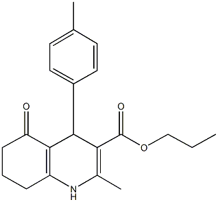 propyl 2-methyl-4-(4-methylphenyl)-5-oxo-1,4,5,6,7,8-hexahydro-3-quinolinecarboxylate 结构式