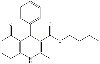 butyl 2-methyl-5-oxo-4-phenyl-1,4,5,6,7,8-hexahydroquinoline-3-carboxylate Struktur
