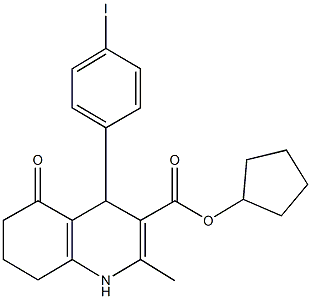 cyclopentyl 4-(4-iodophenyl)-2-methyl-5-oxo-1,4,5,6,7,8-hexahydro-3-quinolinecarboxylate Structure