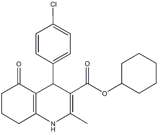 cyclohexyl 4-(4-chlorophenyl)-2-methyl-5-oxo-1,4,5,6,7,8-hexahydroquinoline-3-carboxylate Struktur