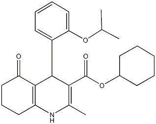 cyclohexyl 4-(2-isopropoxyphenyl)-2-methyl-5-oxo-1,4,5,6,7,8-hexahydro-3-quinolinecarboxylate,299453-33-1,结构式