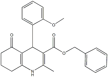 benzyl 4-(2-methoxyphenyl)-2-methyl-5-oxo-1,4,5,6,7,8-hexahydro-3-quinolinecarboxylate Struktur