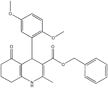 benzyl 4-(2,5-dimethoxyphenyl)-2-methyl-5-oxo-1,4,5,6,7,8-hexahydro-3-quinolinecarboxylate 化学構造式