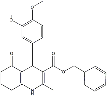 phenylmethyl 4-[3,4-bis(methyloxy)phenyl]-2-methyl-5-oxo-1,4,5,6,7,8-hexahydroquinoline-3-carboxylate|