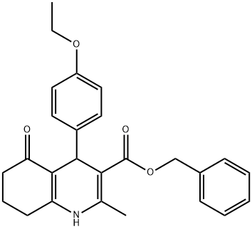 benzyl 4-(4-ethoxyphenyl)-2-methyl-5-oxo-1,4,5,6,7,8-hexahydro-3-quinolinecarboxylate 化学構造式