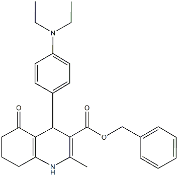 benzyl 4-[4-(diethylamino)phenyl]-2-methyl-5-oxo-1,4,5,6,7,8-hexahydro-3-quinolinecarboxylate Struktur