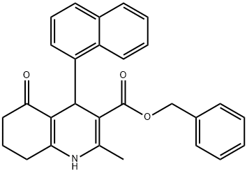 benzyl 2-methyl-4-(1-naphthyl)-5-oxo-1,4,5,6,7,8-hexahydro-3-quinolinecarboxylate Struktur