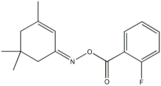 3,5,5-trimethyl-2-cyclohexen-1-one O-(2-fluorobenzoyl)oxime 化学構造式