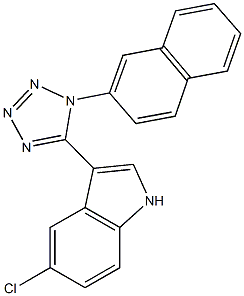 5-chloro-3-[1-(2-naphthyl)-1H-tetraazol-5-yl]-1H-indole 结构式