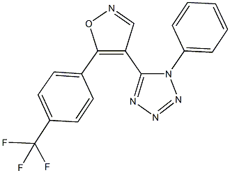 1-phenyl-5-{5-[4-(trifluoromethyl)phenyl]-4-isoxazolyl}-1H-tetraazole,299463-50-6,结构式