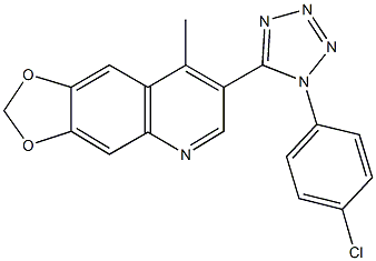 7-[1-(4-chlorophenyl)-1H-tetraazol-5-yl]-8-methyl[1,3]dioxolo[4,5-g]quinoline|