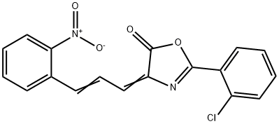 2-(2-chlorophenyl)-4-(3-{2-nitrophenyl}-2-propenylidene)-1,3-oxazol-5(4H)-one,2997-76-4,结构式