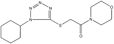 1-cyclohexyl-1H-tetraazol-5-yl 2-(4-morpholinyl)-2-oxoethyl sulfide 化学構造式