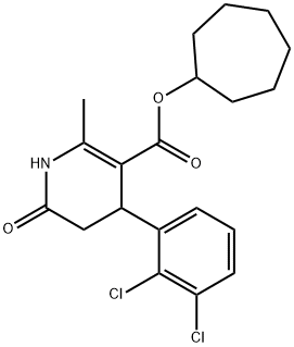 cycloheptyl 4-(2,3-dichlorophenyl)-2-methyl-6-oxo-1,4,5,6-tetrahydro-3-pyridinecarboxylate Structure