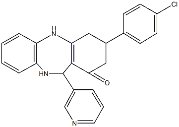 3-(4-chlorophenyl)-11-(3-pyridinyl)-2,3,4,5,10,11-hexahydro-1H-dibenzo[b,e][1,4]diazepin-1-one 化学構造式
