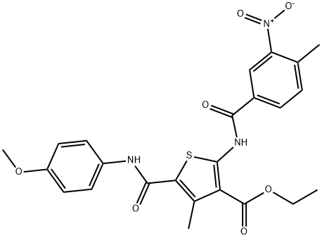 ethyl 2-({3-nitro-4-methylbenzoyl}amino)-5-[(4-methoxyanilino)carbonyl]-4-methyl-3-thiophenecarboxylate|
