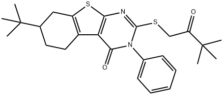 7-tert-butyl-2-[(3,3-dimethyl-2-oxobutyl)sulfanyl]-3-phenyl-5,6,7,8-tetrahydro[1]benzothieno[2,3-d]pyrimidin-4(3H)-one|