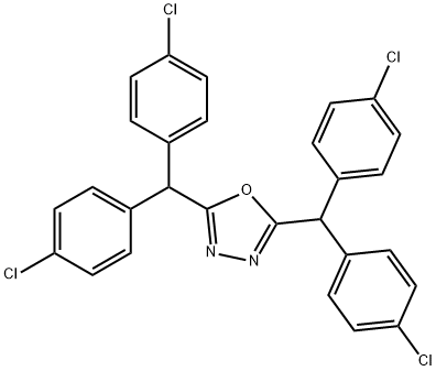 2,5-bis[bis(4-chlorophenyl)methyl]-1,3,4-oxadiazole 化学構造式