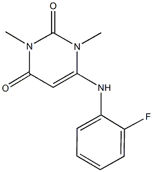 6-(2-fluoroanilino)-1,3-dimethyl-2,4(1H,3H)-pyrimidinedione Structure