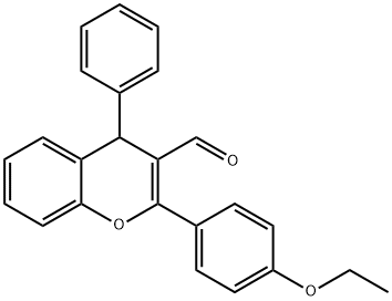 2-(4-ethoxyphenyl)-4-phenyl-4H-chromene-3-carbaldehyde 化学構造式