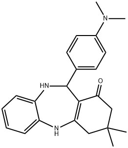 11-[4-(dimethylamino)phenyl]-3,3-dimethyl-2,3,4,5,10,11-hexahydro-1H-dibenzo[b,e][1,4]diazepin-1-one 结构式