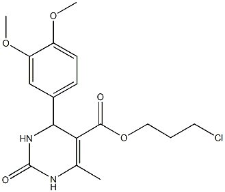 3-chloropropyl 4-(3,4-dimethoxyphenyl)-6-methyl-2-oxo-1,2,3,4-tetrahydro-5-pyrimidinecarboxylate 化学構造式