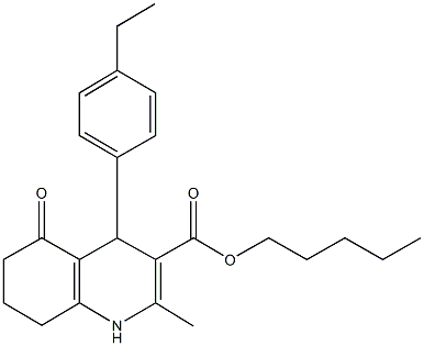 pentyl 4-(4-ethylphenyl)-2-methyl-5-oxo-1,4,5,6,7,8-hexahydro-3-quinolinecarboxylate Structure