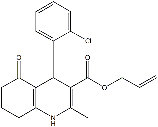 allyl 4-(2-chlorophenyl)-2-methyl-5-oxo-1,4,5,6,7,8-hexahydro-3-quinolinecarboxylate Structure