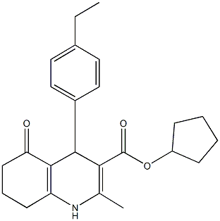 cyclopentyl 4-(4-ethylphenyl)-2-methyl-5-oxo-1,4,5,6,7,8-hexahydro-3-quinolinecarboxylate,299945-69-0,结构式