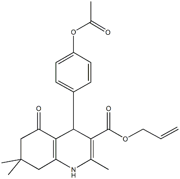 allyl 4-[4-(acetyloxy)phenyl]-2,7,7-trimethyl-5-oxo-1,4,5,6,7,8-hexahydro-3-quinolinecarboxylate Struktur