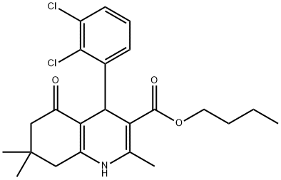 butyl 4-(2,3-dichlorophenyl)-2,7,7-trimethyl-5-oxo-1,4,5,6,7,8-hexahydro-3-quinolinecarboxylate,299945-87-2,结构式