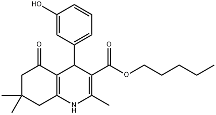 pentyl 4-(3-hydroxyphenyl)-2,7,7-trimethyl-5-oxo-1,4,5,6,7,8-hexahydro-3-quinolinecarboxylate,299945-90-7,结构式