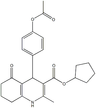 cyclopentyl 4-[4-(acetyloxy)phenyl]-2-methyl-5-oxo-1,4,5,6,7,8-hexahydroquinoline-3-carboxylate,299945-91-8,结构式