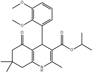 isopropyl 4-(2,3-dimethoxyphenyl)-2,7,7-trimethyl-5-oxo-1,4,5,6,7,8-hexahydro-3-quinolinecarboxylate Structure