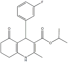 isopropyl 4-(3-fluorophenyl)-2-methyl-5-oxo-1,4,5,6,7,8-hexahydro-3-quinolinecarboxylate Structure