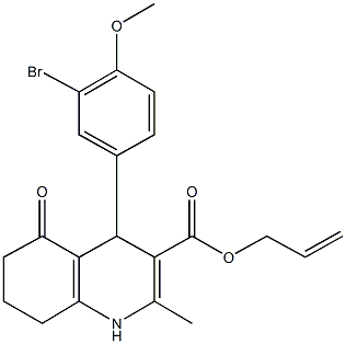 prop-2-enyl 4-[3-bromo-4-(methyloxy)phenyl]-2-methyl-5-oxo-1,4,5,6,7,8-hexahydroquinoline-3-carboxylate|