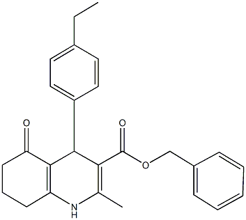 phenylmethyl 4-(4-ethylphenyl)-2-methyl-5-oxo-1,4,5,6,7,8-hexahydroquinoline-3-carboxylate Struktur