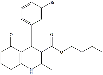 butyl 4-(3-bromophenyl)-2-methyl-5-oxo-1,4,5,6,7,8-hexahydroquinoline-3-carboxylate,299946-50-2,结构式